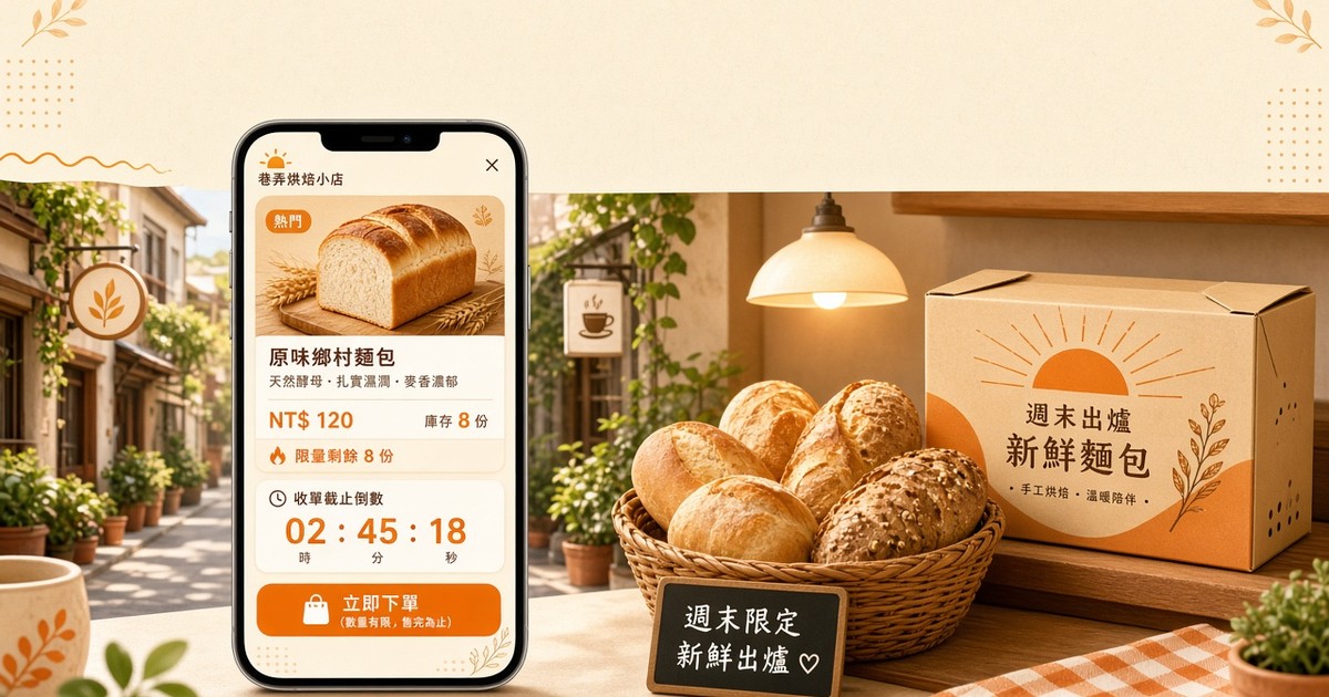 週末出爐怎麼收單？限量、截止、取貨一次設在活動頁