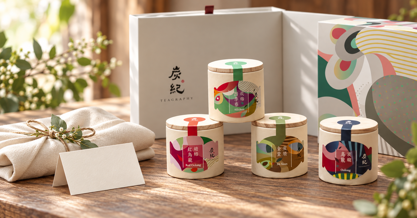 TEAGRAPHY Taiwan tea gift set with charcoal-roasted oolong