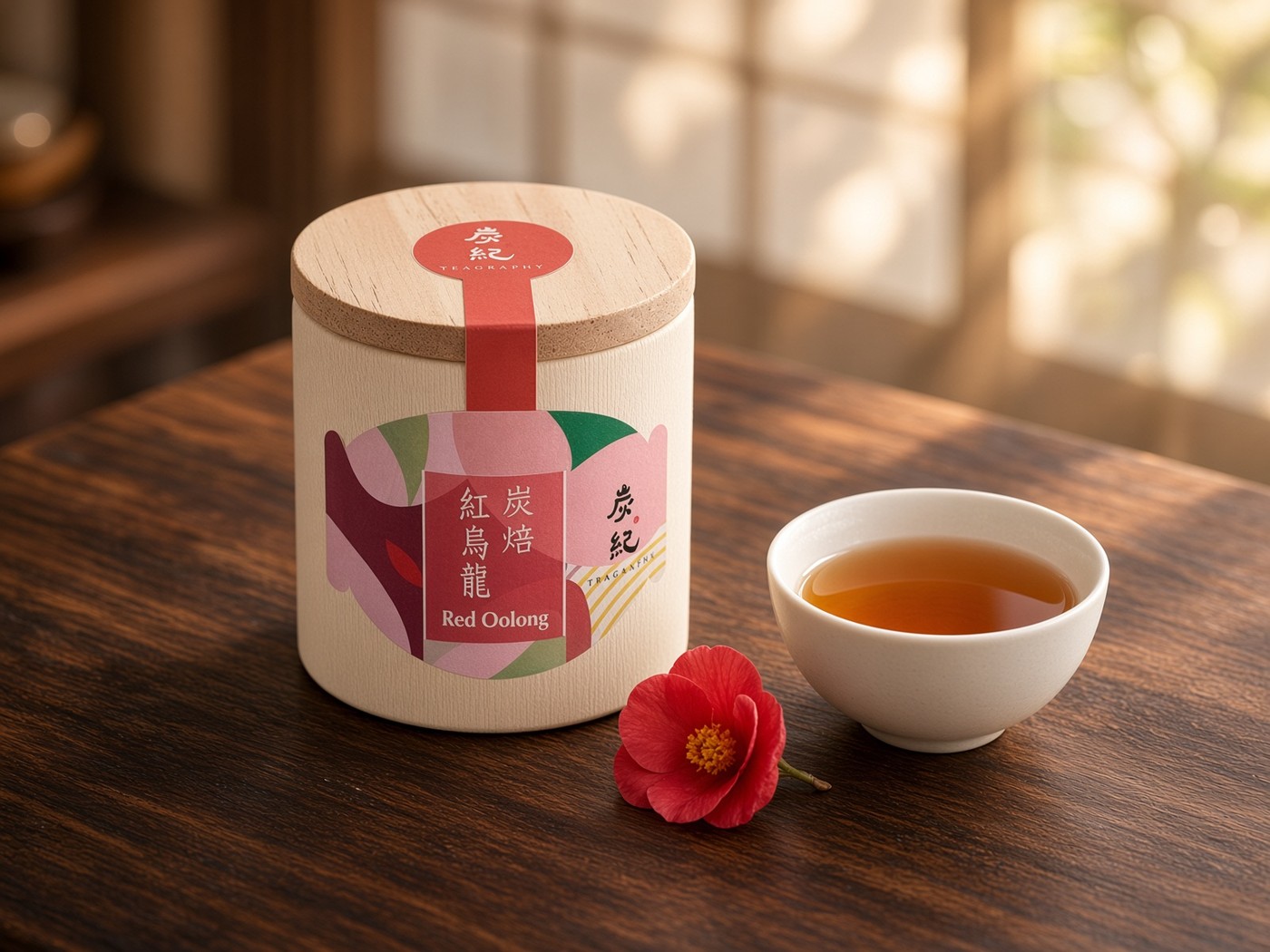 紅烏龍と茶菓子のティーセット
