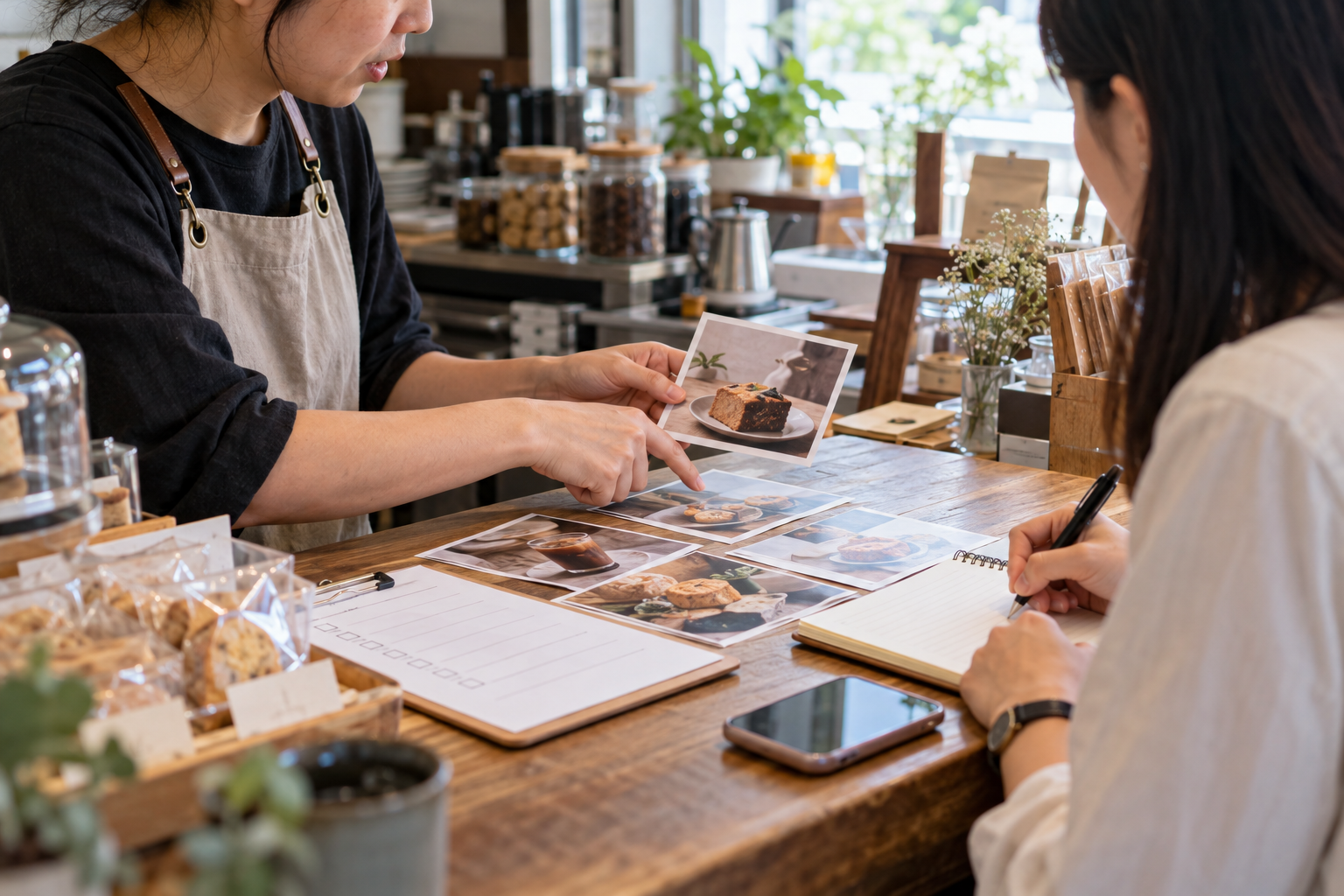行銷團隊依小店素材協作製作貼文與短影片