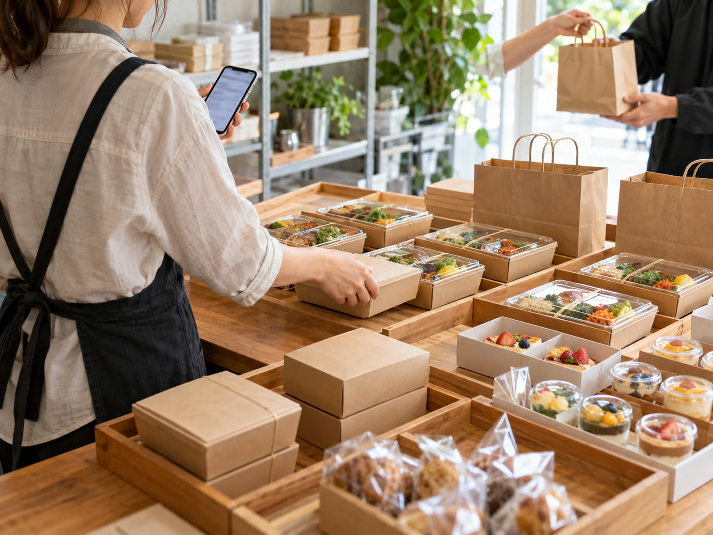 台灣小店依活動分區備貨，店員用手機核對開賣+收款與取貨狀態