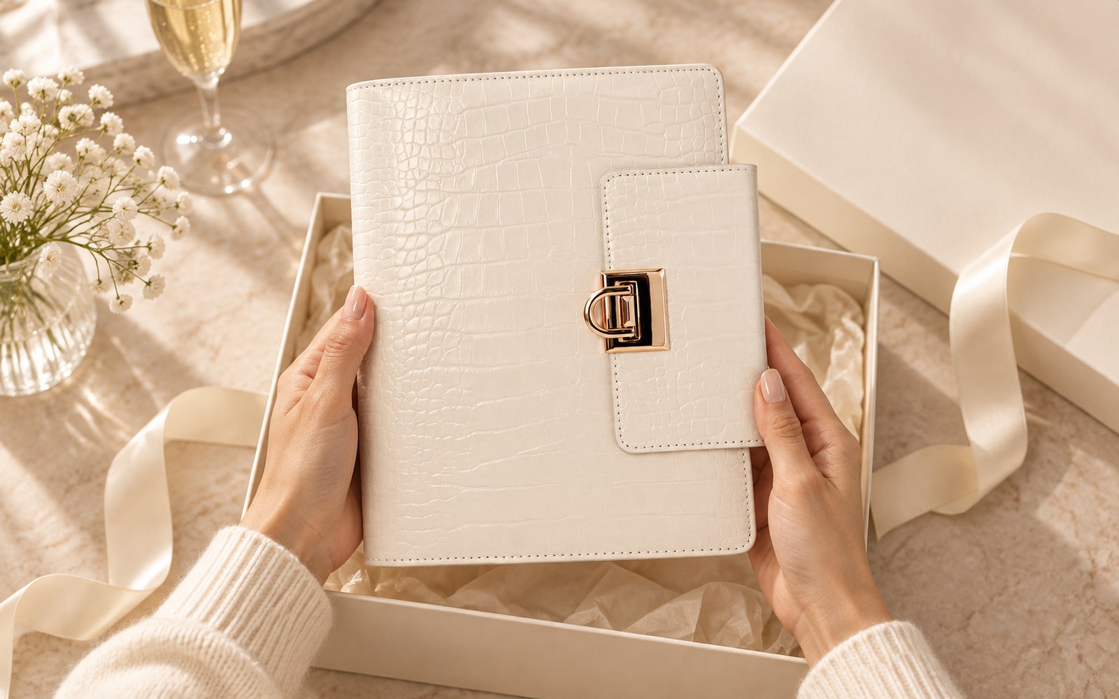 An EGOSUNNY planner arranged as a gift for a woman starting a new chapter
