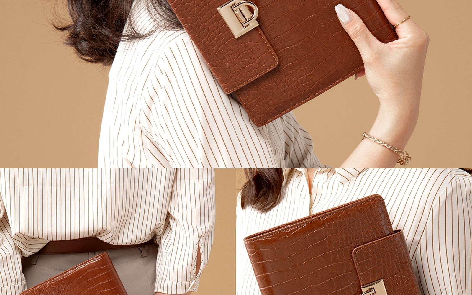 EGOSUNNY Croco planner carried as a polished workday accessory