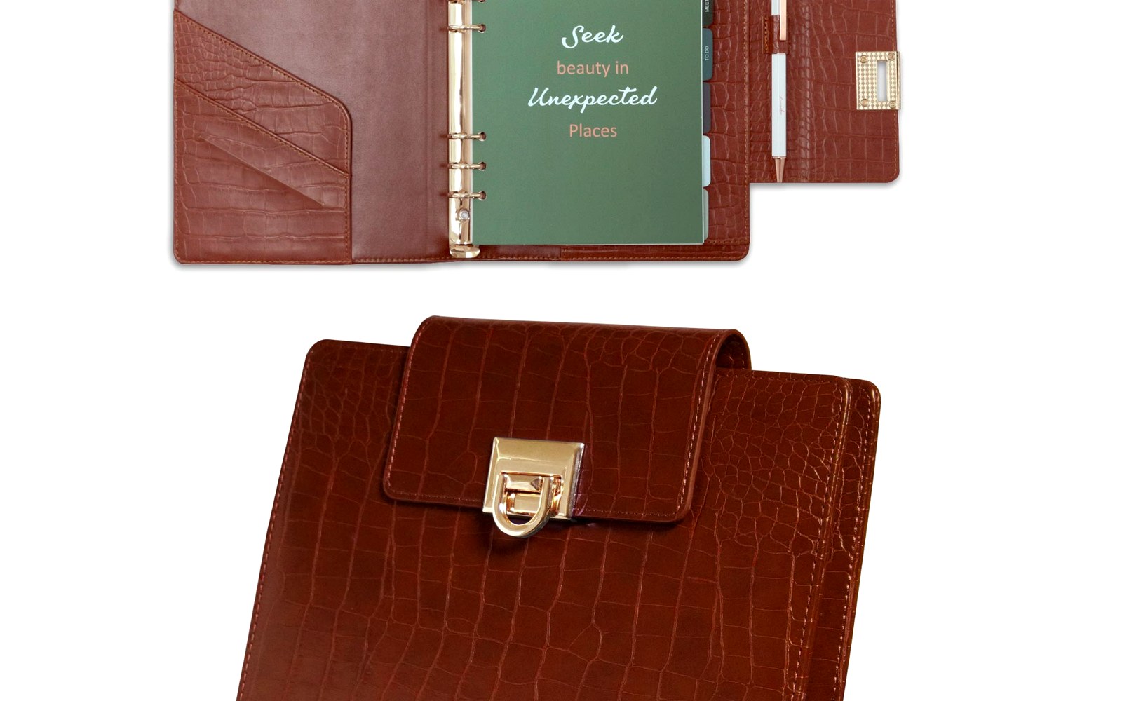 EGOSUNNY Croco planner ready for confident goal writing on the desk