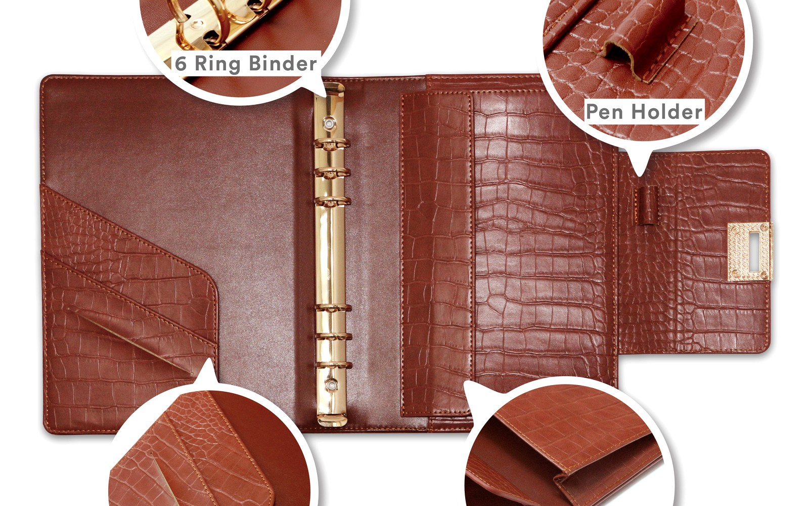 EGOSUNNY Croco confidence planner with textured presence