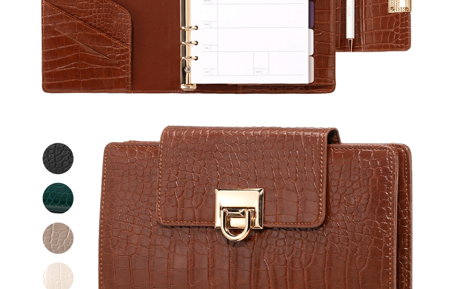 EGOSUNNY Croco open to show planning pages with textured cover energy