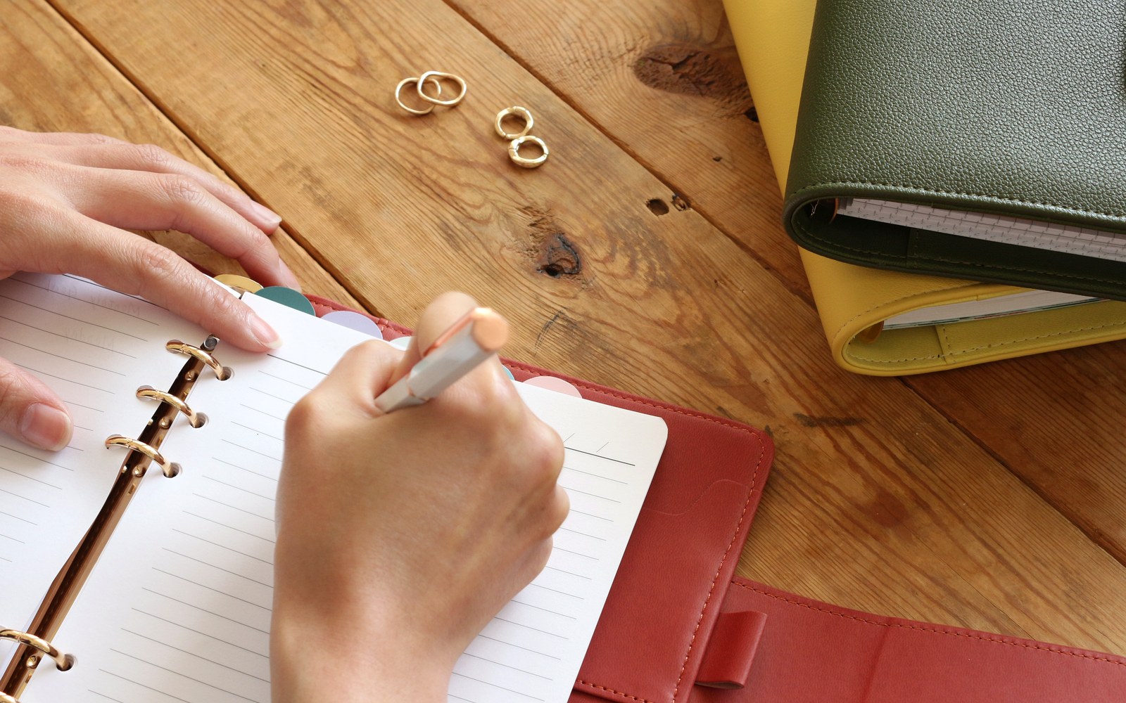 Writing a monthly plan in an open EGOSUNNY planner