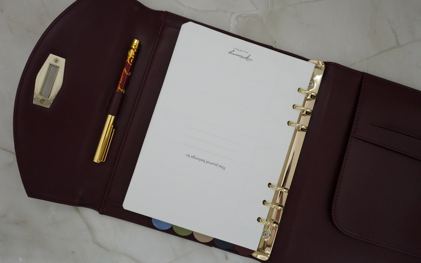 Open EGOSUNNY Terence planner with pages and a pen