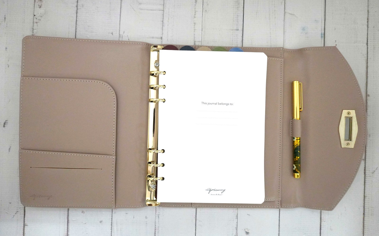 Open EGOSUNNY Terence planner with pages and a pen