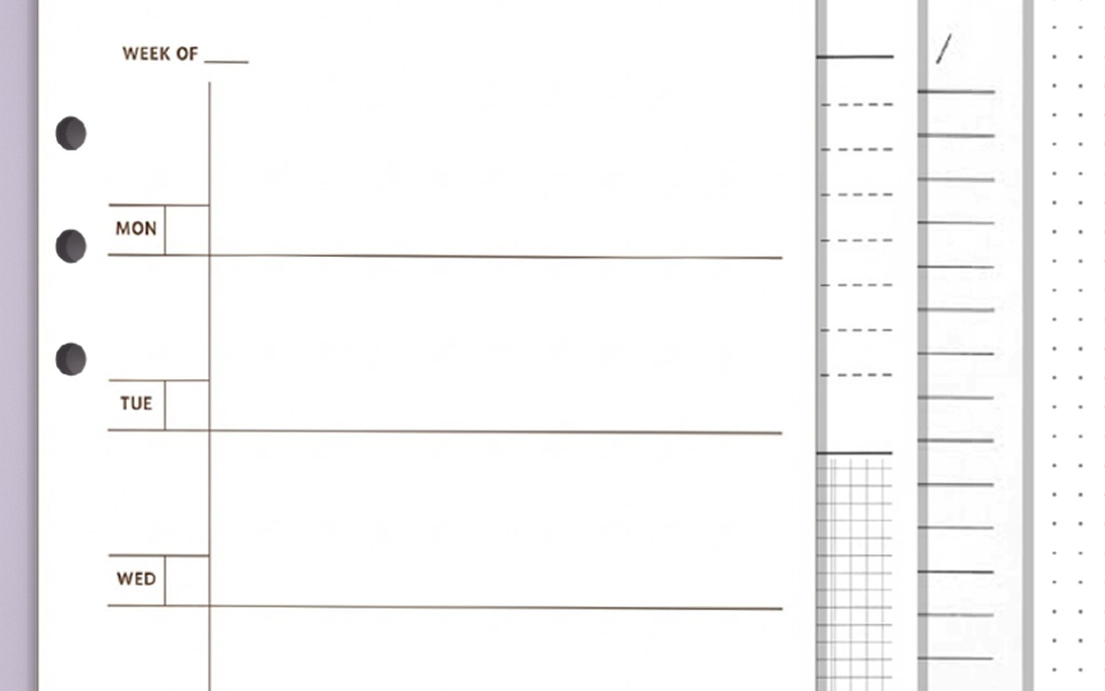Close-up of blank refill pages ready for a fresh start