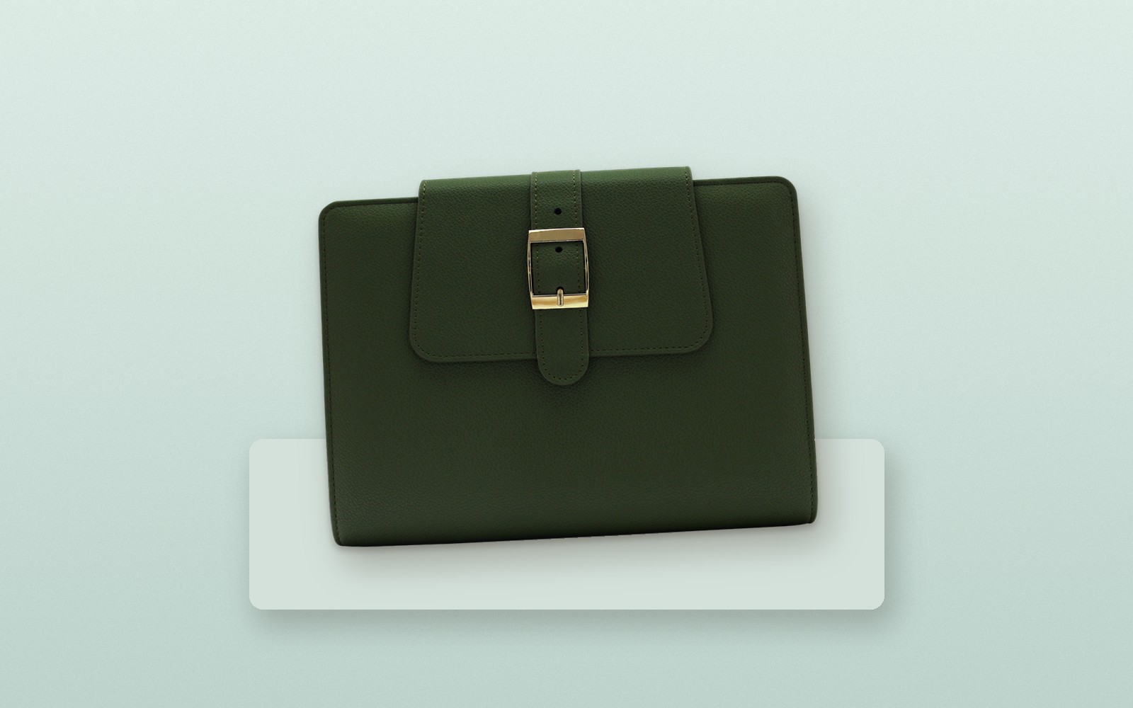 Green EGOSUNNY Belt planner on a mint pedestal