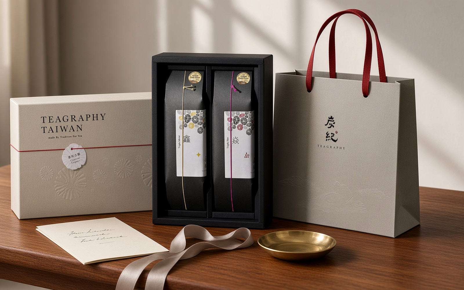 TEAGRAPHY Cangui Guyun Gift Box presented as a gift with a handwritten note