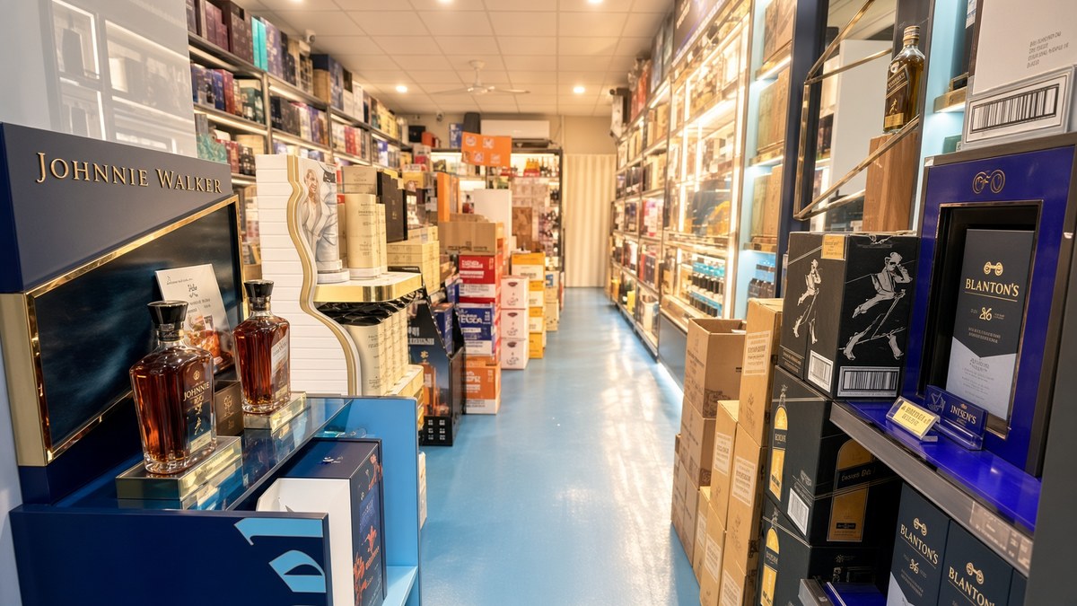 京旺煙酒大里東明分店店內酒櫃