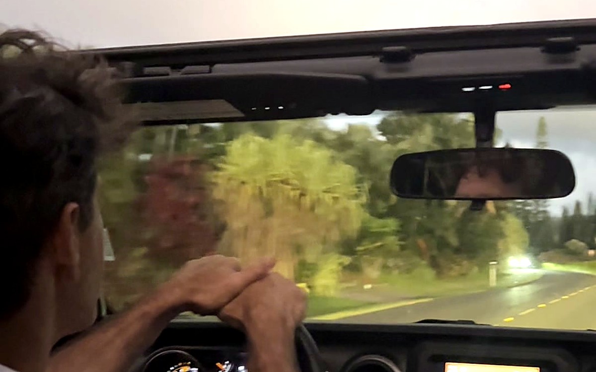 View from the driver's seat on a sunny road