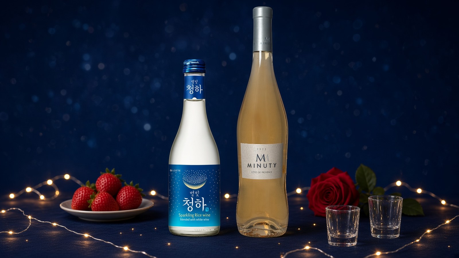 七夕兩人小酌 樂天星空清河295ml小瓶氣泡酒與米諾帝M粉紅酒 京旺煙酒